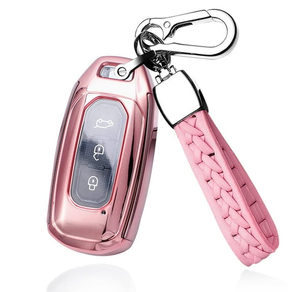 Plating TPU Key Fob Cover for Ford Territory 2023 2022 2021 Titanium EV Key Keyless Smart Key Case with Keychain