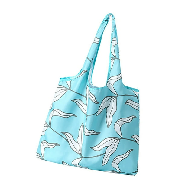 Cateissary Bolsa de compras Bolsa de hombro plegable portátil Bolsa de almacenamiento de comestibles reutilizable Almacenamiento y organización del hogar Azul S