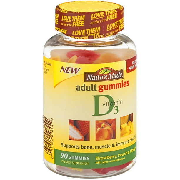 Nature Made Adult Gummies Vit D3 Chewables, 90 CT (Pack of 3) - Walmart.com