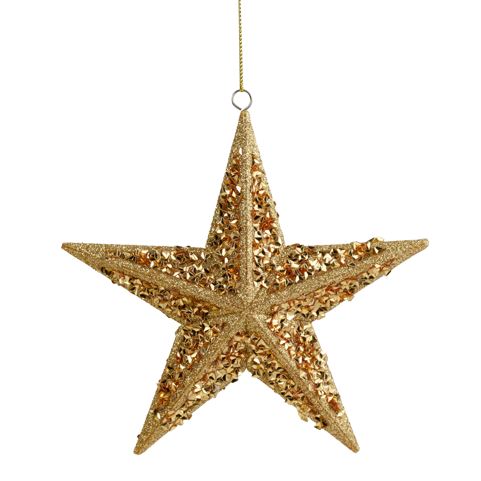 GOLD STAR Sparkly Wooden Metallic Glitter Bunting Christmas decoration 