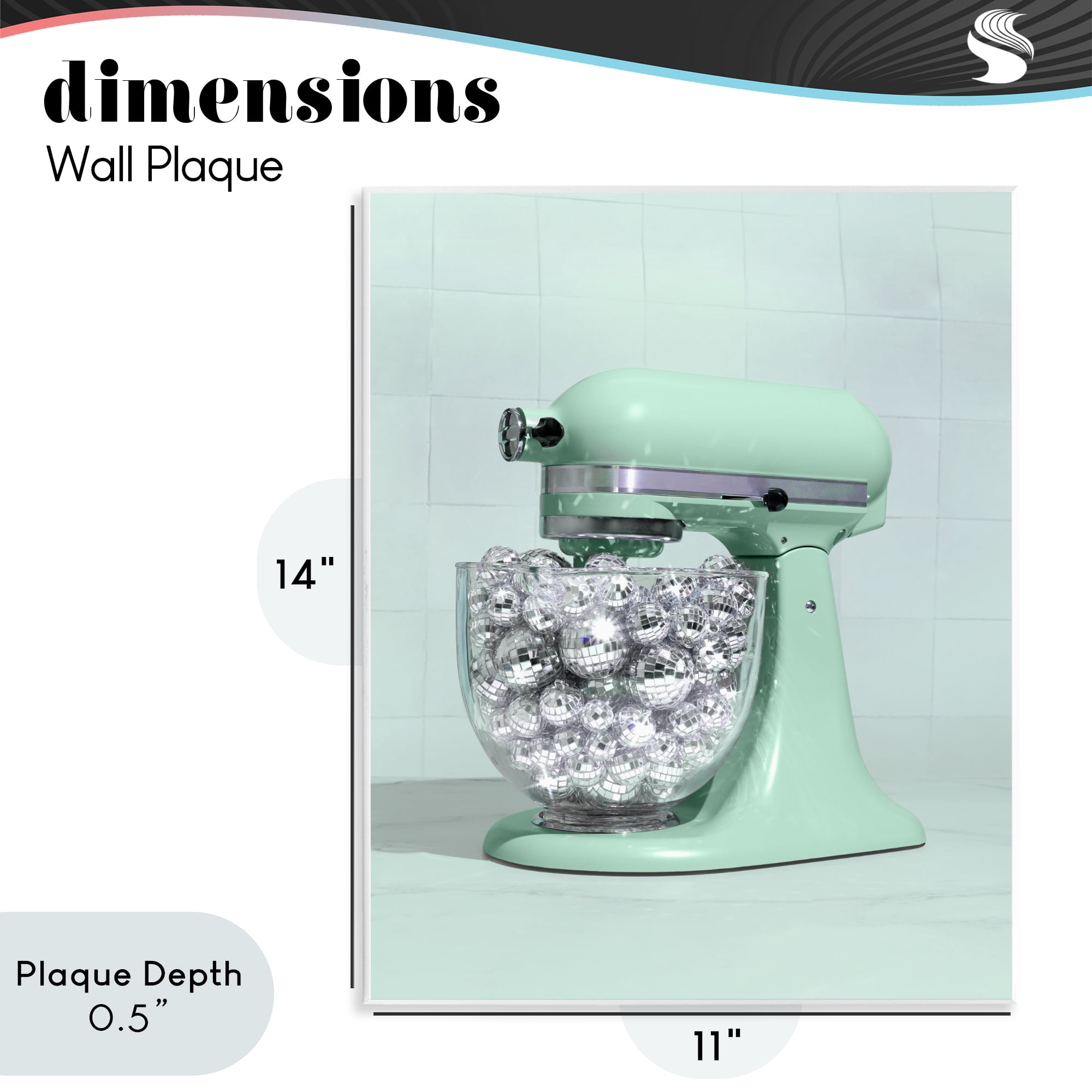 Stupell Industries Disco Kitchen Mixer over Green Wall Plaque Art, design by LISH Creative