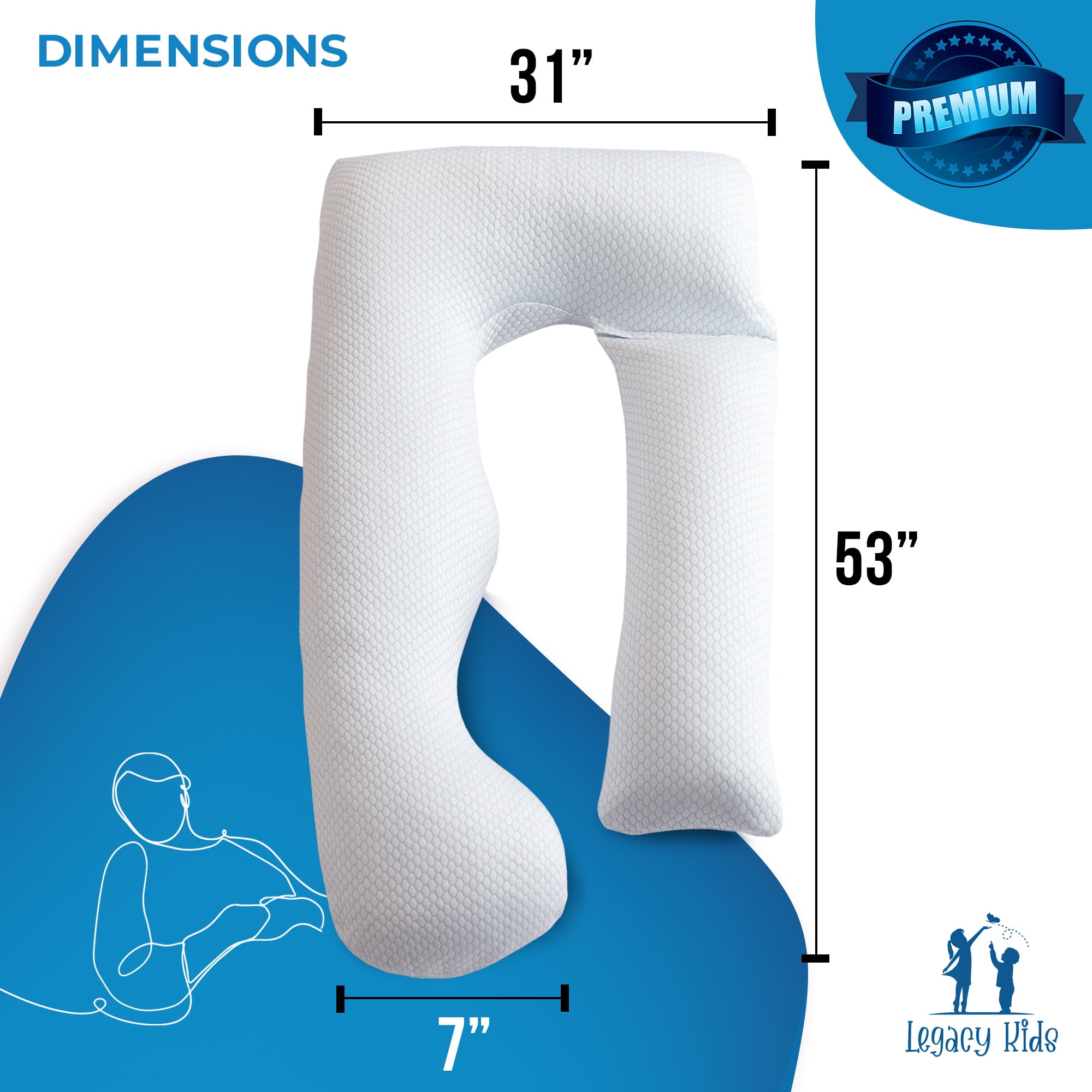 Pregnancy Pillows for Sleeping With Alternate Cover, Cooling For Pregnant Women to Sleep, Gel Memory Foam Side Sleeper Body Pillow, Maternity Pillow