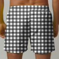 thumbnail image 5 of Men's Fashion Plaid Swim Trunks Quick Dry Drawstring Elastic Waist Beach Swimming Shorts with Pockets, 5 of 5