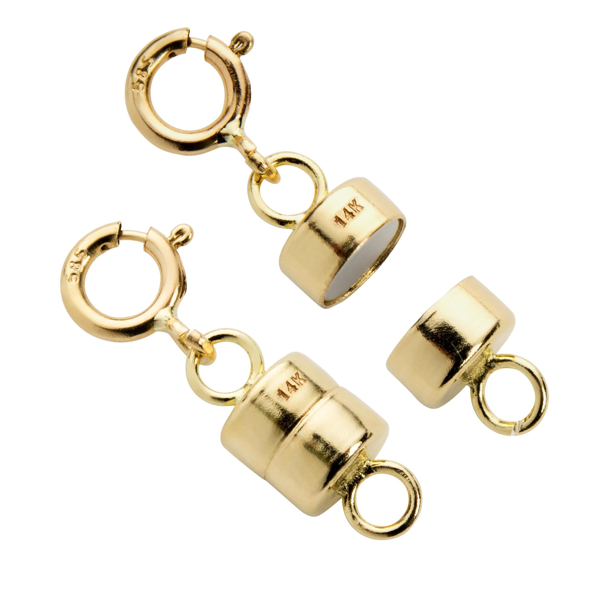 14K Yellow Gold Round Clasp Converter for Necklace or Bracelet