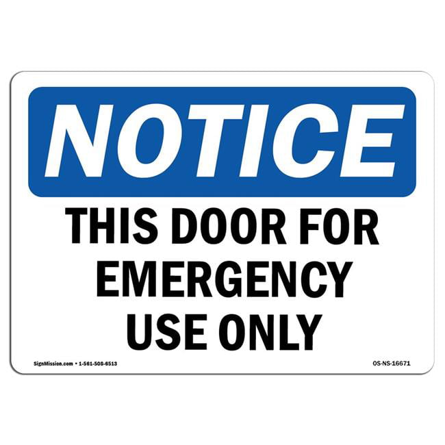 EMERGENCY EXIT Sign Door Signs Store Office Shop Safety Red White 9x12" PVC 