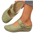 thumbnail image 5 of Samdudou Closed Toe Sandals Womens Dressy Summer Mules Back Strap Casual Summer Beach Flats Cut Out Breathable Walking Shoes, 5 of 6