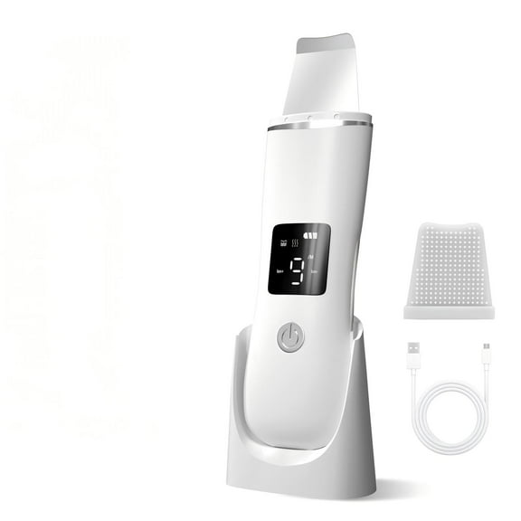 Face Scrubber Skin Spatula in White with 4 Modes for Deep Facial Cleansing