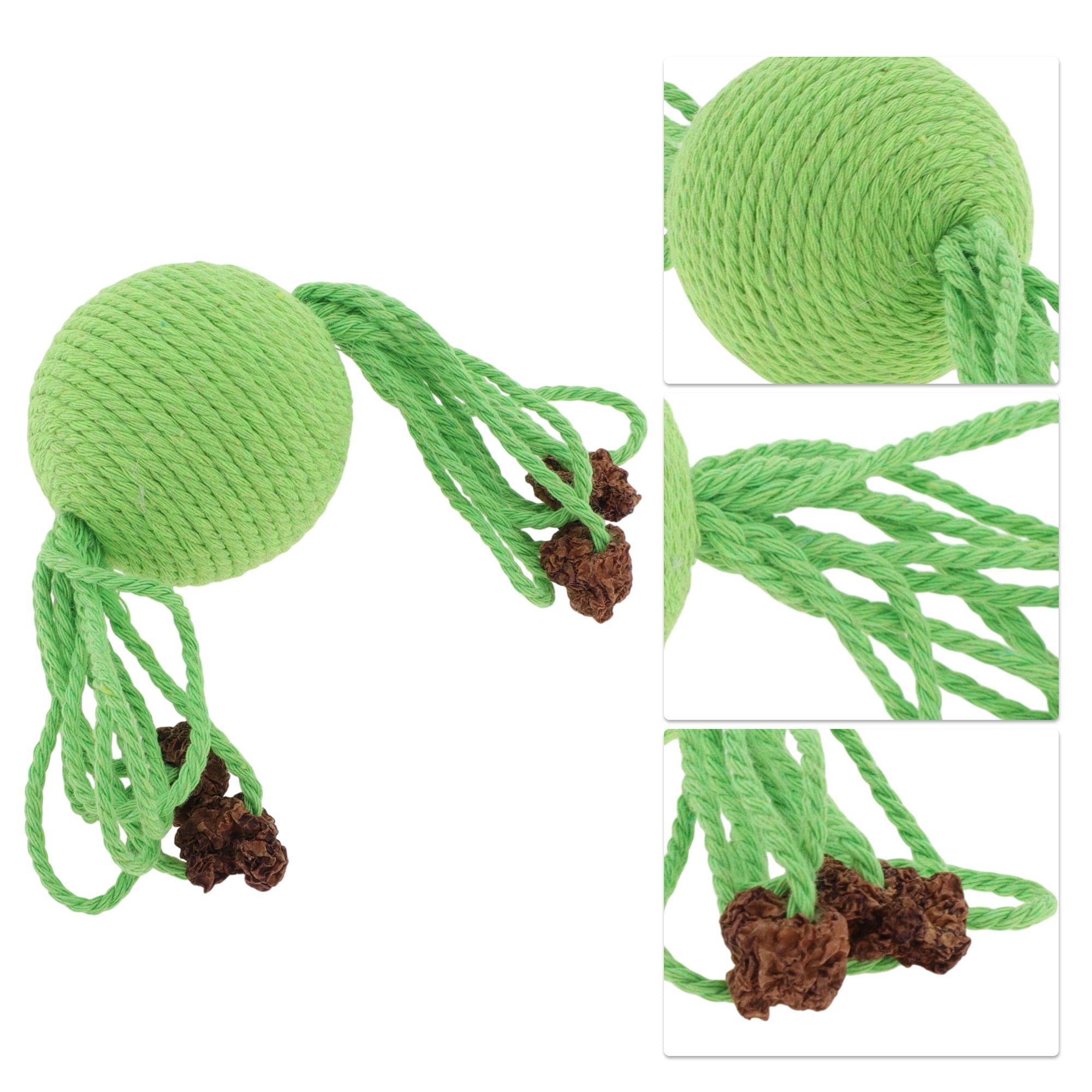 Unique Bargains Cat Playing Ball with Galls Fruit for Indoor Green
