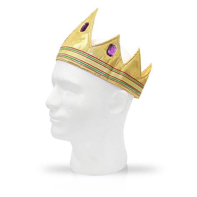 Couronne De Roi Pour Déguisement - Avec élastique Réglable Et Bijoux, Couleur Bleu, Rouge Ou Violet - 11