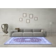 thumbnail image 3 of Ahgly Company Machine Washable Indoor Square Persian Blue Traditional Area Rugs, 5' Square, 3 of 4