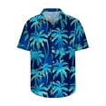 thumbnail image 4 of Men's Hawaiian Shirt Funky Blue Beach Printed Tropical Beach Shirt Casual Button Down Short Sleeve Floral Shirts Tops, 4 of 7