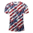 thumbnail image 4 of Blusas y camisas de manga corta y cuello redondo para hombre. Blusas de manga corta con cuello redondo y estampado del Día de la Independencia para hombre. Blusa para hombre., 4 of 5