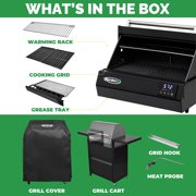 Turbo E Outdoor Electric Grill with Cart & Cover by PlugNGrill