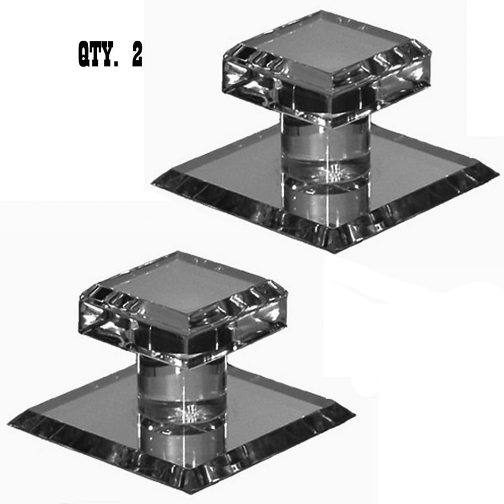 Clear Acrylic StickOn Mirror Knob 13/4" Squares Pack of 2