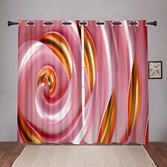 Render Abstract Art Wavy Blackout Window Curtain for Bedroom Living Room Bathroom Kicthen Door Hall