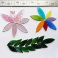 thumbnail image 4 of 80g/2.82oz 32pcs/24pcs Leaf Shaped Petal Stained Mosaic Tiles Oval Translucent Mica Glass DIY Handmade Art Craft Decoration, 4 of 7