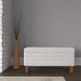 thumbnail image 2 of HomePop Transitional Fabric Textured Large Storage Bench in Gray, 2 of 10
