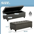 thumbnail image 5 of Magic Union 50" storage bench for Bedroom, Tufted storage ottoman bench with pholstered, large long end of bed storage bench, Load up to 660 lb, Wooden Legs, for Bedroom & Living Room, Gray, 5 of 6