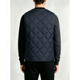 thumbnail image 2 of Men's Sherpa Fleece Lined Quilted Vest, V‑Neck Snap Button Sleeveless Warm Gilet Jacket with Pockets, Lightweight Insulated Waistcoat for Fall Winter Daily Wear, 2 of 7