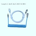 thumbnail image 3 of YiBai Coiled Usb C Cable, White Coiled Keyboard Cable, Coiled USB C Cable For Gaming Keyboard Double-Sleeved Mechanical Keyboard Cable With Detachable Metal 1.5M USB-C To USB-A #.244, 3 of 8