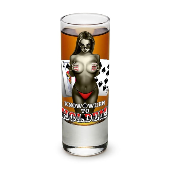Erazorbits KNOW WHEN TO HOLD THEM 2 oz Clear Shooter Shot Glass