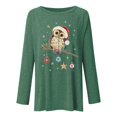thumbnail image 3 of Puntoco Navidad Mujer Moda Tallas grandes Estampado Cuello redondo Manga larga Camiseta Blusa Puntoco Puntoco-4865, 3 of 5