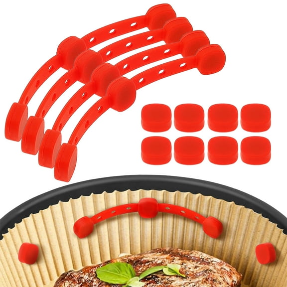 Air Fryer Magnet Silicone Buckle Set Easy to Clean Sturdy Silicone Magnet Clasp Practical Air Fryer Paper Liners Buckle for Safety