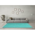thumbnail image 3 of Ahgly Company Indoor Round Abstract Turquoise Blue Contemporary Area Rugs, 3' Round, 3 of 4