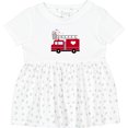 thumbnail image 3 of Inktastic Easter Red Firetruck with Pink Hearts Girls Baby Dress, 3 of 5
