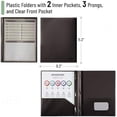 thumbnail image 3 of - Black Plastic Folders with Pockets and Prongs, 24 Pack, Letter Size, Black Flexible Plastic Folders with Prongs, Clear Front Pocket and Card Slot, 3 of 7