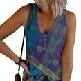 thumbnail image 1 of Womens Tank Summer Buttons Sleeveless V-Neck Casual Blouse, 1 of 5