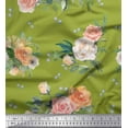 thumbnail image 1 of Soimoi Green Cotton Poplin Fabric Leaves & Begonia Floral Decor Fabric Printed Yard 56 Inch Wide, 1 of 3
