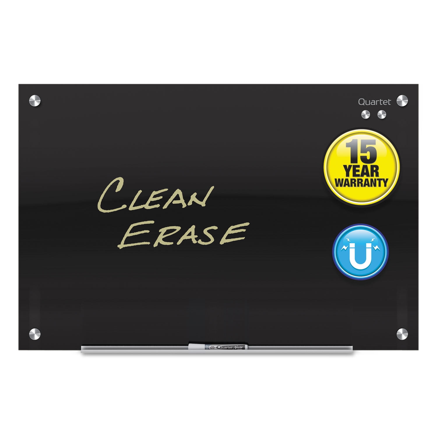 Quartet Infinity Glass DryErase Board, 3' x 2’, Black Surface