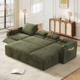 thumbnail image 2 of Muumblus Oversized Convertible Sectional Sleeper Sofa with Storage Chaise/Recliner, L-Shaped Pull Out Couch Bed for Living Room, Green Chenille, 2 of 11