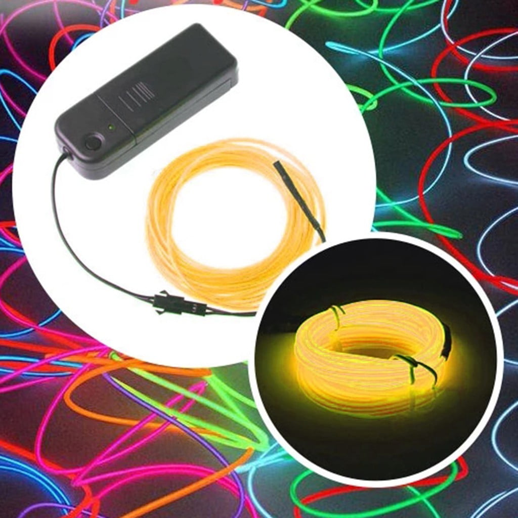 1M Battery Operated Luminescent Neon LED Lights Glow EL Wire String Strip Rope Chaofanjiancai 