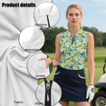 thumbnail image 6 of KEIAHUAN Blue Butterfly Womens Sleeveless Golf Shirts Moisture Wicking 1/4 Zip Up Lemon Print Athletic Shirts Breathable Soft Racerback Tennis Sport Tops with 2 Side Pockets, 6 of 7
