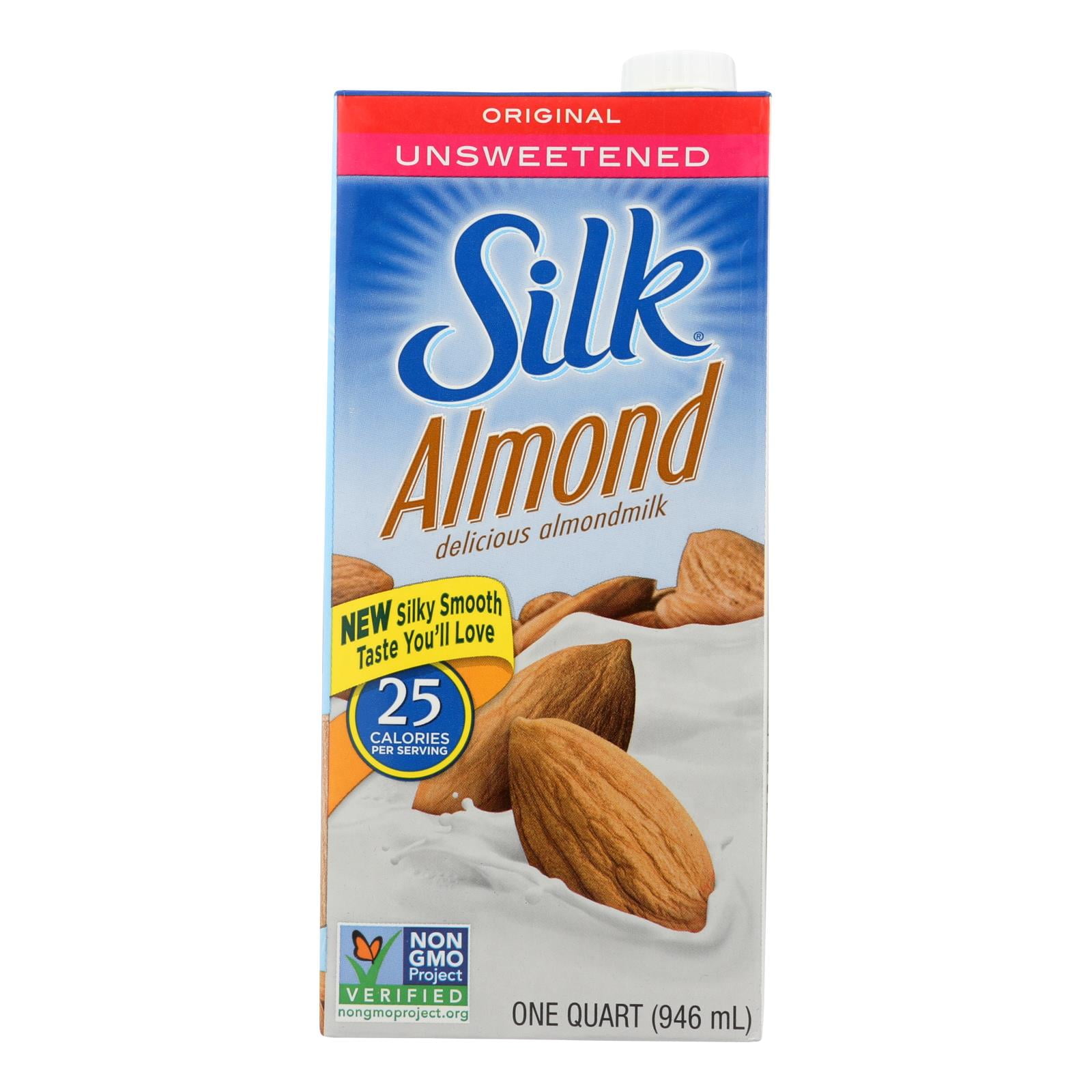 (Case of 6 )Silk Pure Almond Milk Unsweetened 32 Fl oz. Walmart