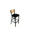 thumbnail image 3 of Jones River Series Barstool, Supports Up to 300 lb, 28.5" Seat Height, Black Seat, Natural Back, Bla | Bundle of 2, 3 of 4
