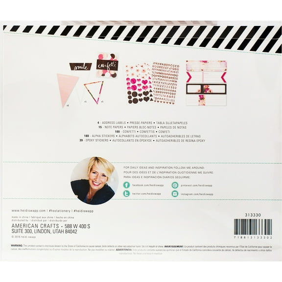 Heidi Swapp Stationery Embellishment Kit-Floral