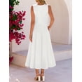 thumbnail image 5 of Merokeety Womens Summer Dresses Crew Neck A Line Midi Dress White m, 5 of 7