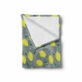 thumbnail image 2 of Lemons Soft Flannel Fleece Throw Blanket, Monstera Deliciosa Leaves with Shaded Color Spread Lemons Pattern, Cozy Plush for Indoor and Outdoor Use, 70" x 90", Grey Yellow Green, by Ambesonne, 2 of 6
