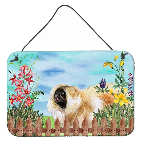 Carolines Treasures CK1243DS812 Pekingese Spring Wall or Door Hanging Prints  8x12 multicolor