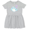 thumbnail image 3 of Inktastic Happy 2nd Birthday with Cute Narwhal Stars and Bubbles Girls Toddler Dress, 3 of 5