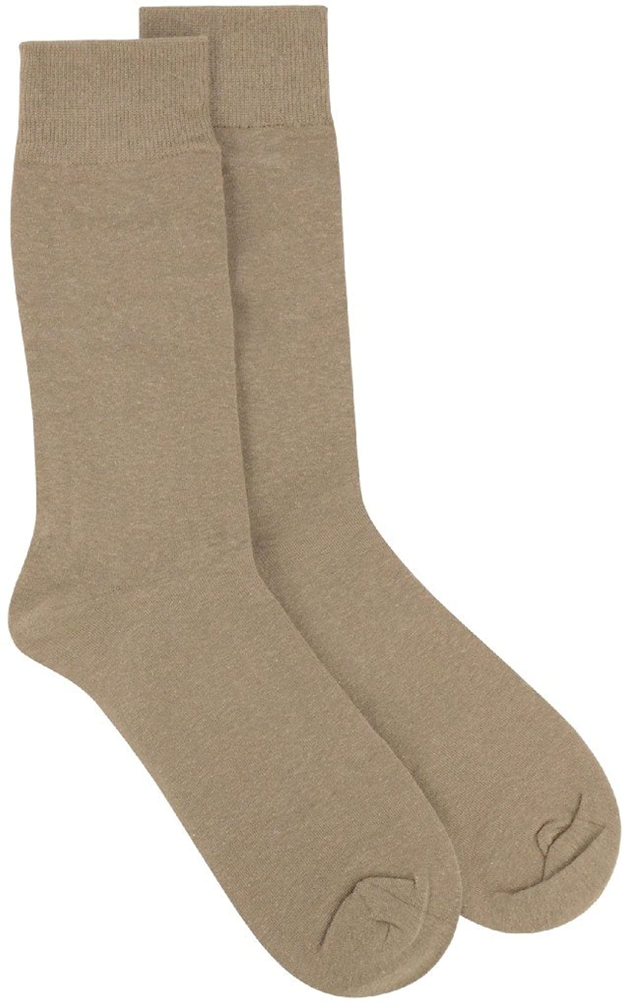 3 Pair of Biagio Solid TAUPE LIGHT BROWN Color Mens COTTON Dress SOCKS