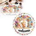thumbnail image 1 of Round Easter Bunny Welcome Mat for Living Spaces - Absorbent Non Durable Polyester Rug Easy Clean Floor Round Shape 40CM/60CM/80CM, 1 of 6