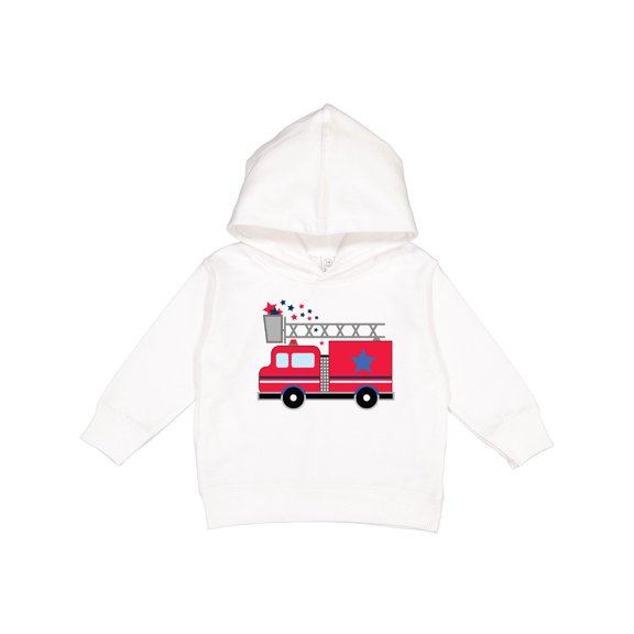 Inktastic 4th of July Firetruck with Red and Blue Stars Toddler Hoodie