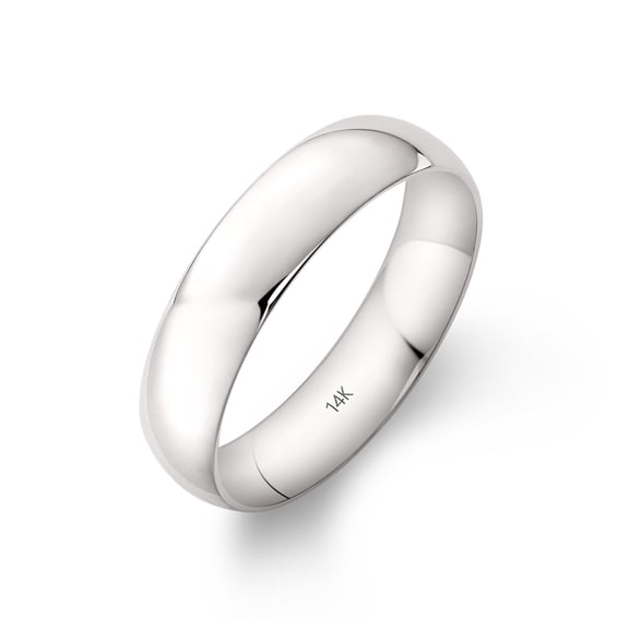 Oxford Ivy Oxford Ivy Men's 14K White Gold 5mm Comfort Fit Plain Wedding Band (Available Ring Sizes 8-14) Size 10.5