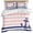 Pink, variant on 3 Piece Anchor Aqua Duvet Cover Set Full Size, Microfiber Comforter/Quilt Cover with Corner Ties and 2 Pillowcases, Modern Navy Blue White Striped Nautical All Season Soft Bedding with Zipper Closure