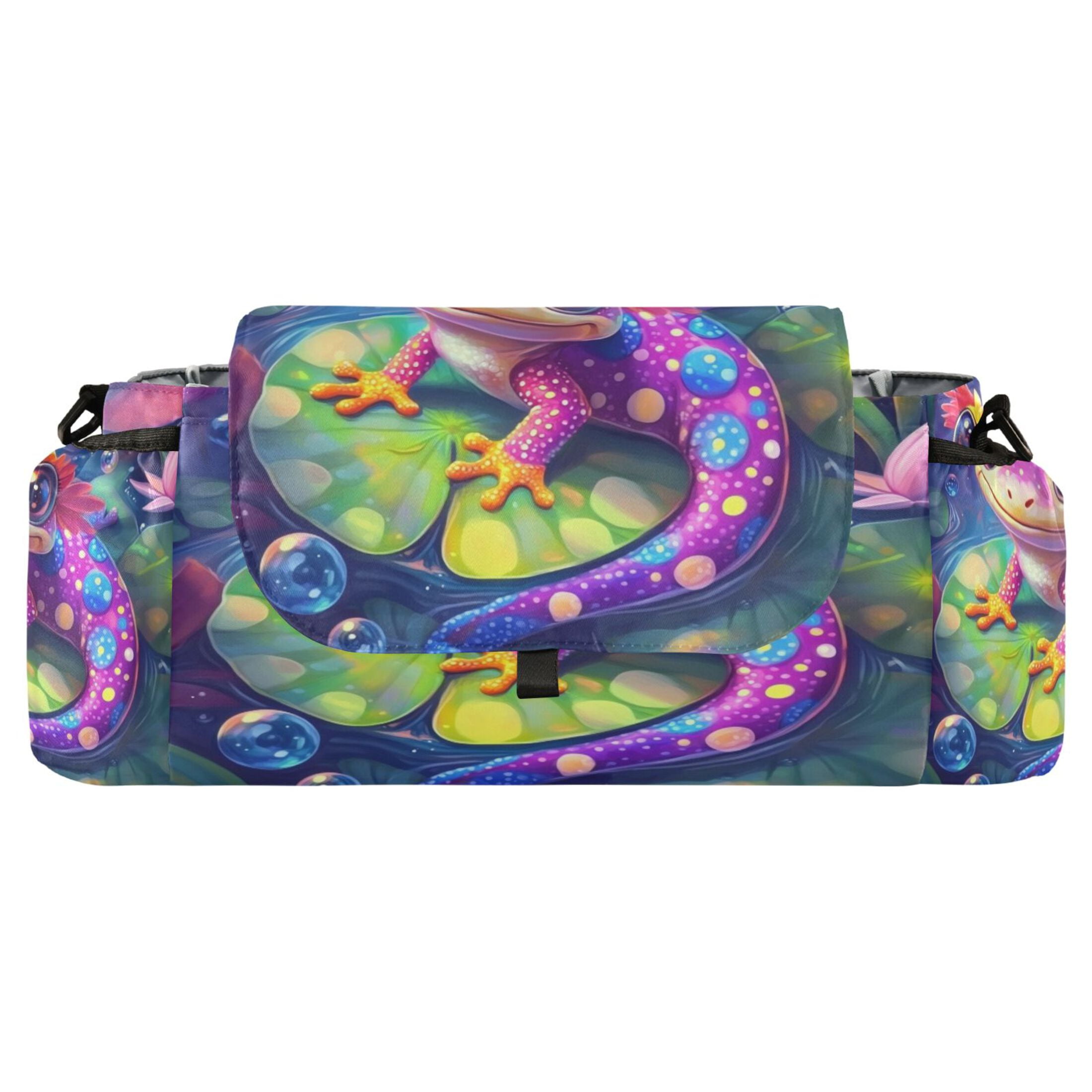 DIXRUYEE Stroller Organizer Colorful Frog Printed