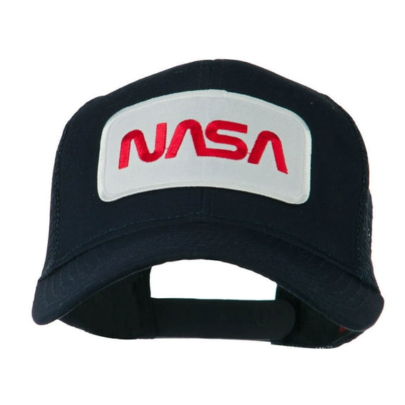 NASA Logo Embroidered Patched Mesh Back Cap - Navy OSFM